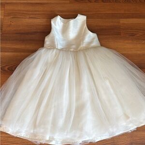 David's Bridal Cream Sleeveless A-Line Dress